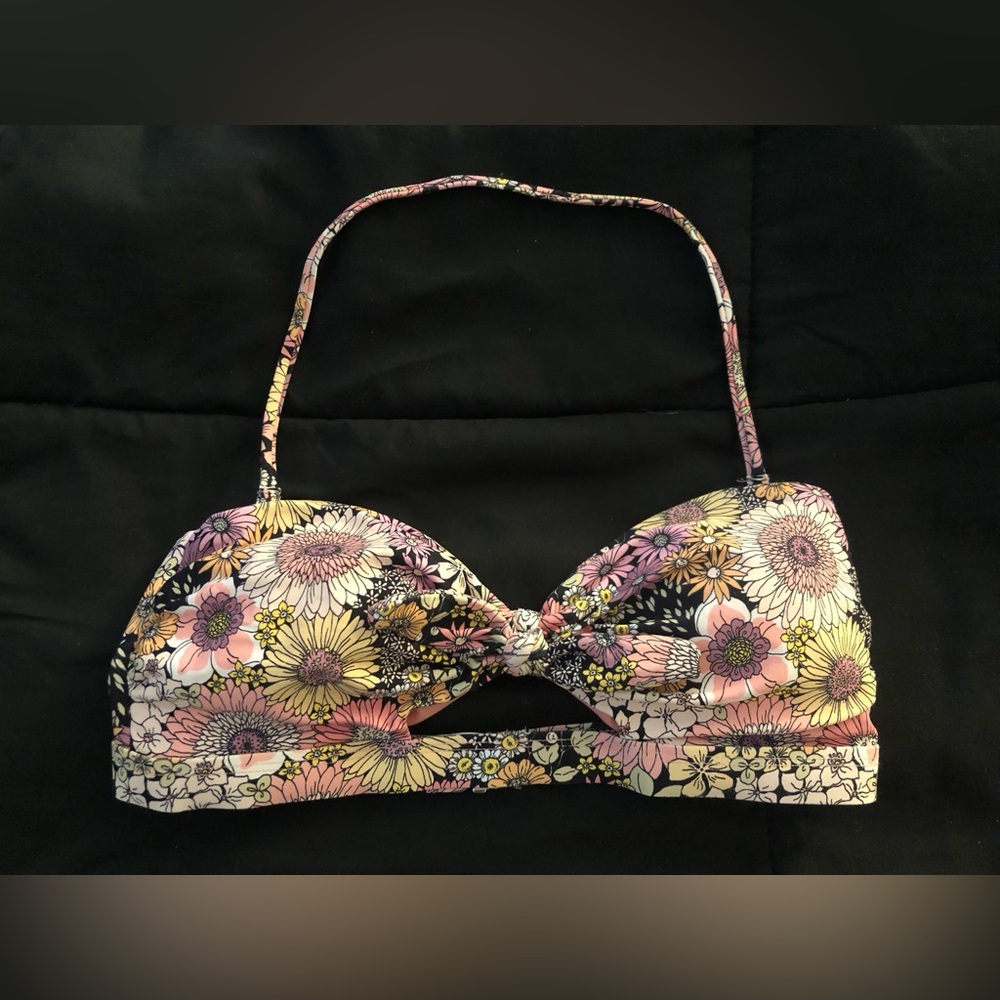 VYB Floral Bikini Top with Knot Detail
